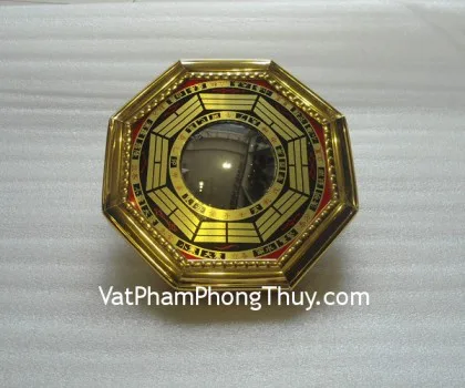 Bát quái bọc nhôm vàng lồi nhỏ- 5in K1206