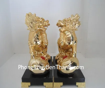Kỳ lân cặp vượng tài,nạp tài vàng Y298