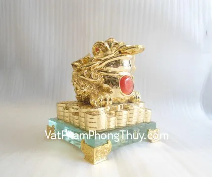 Thiềm thừ vàng đế vuông thủy tinh nhỏ - chiêu tài A103