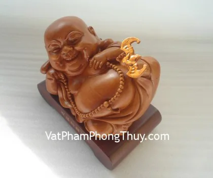 Phật di lặc nằm, gỗ- Nghênh phước lập tài FE316