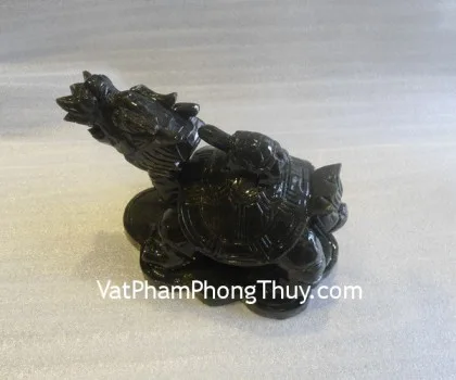 Rùa đầu rồng cõng con có chữ (4 tấc) D309