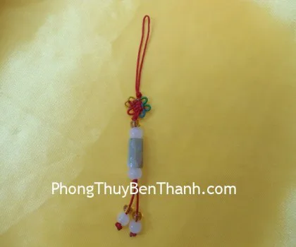 Móc đt ống trúc bảo bình+4bi hồng nhỏ S391