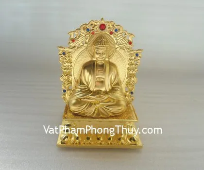 Phật quan âm vàng kim, đế vuông, 2 mặt E324