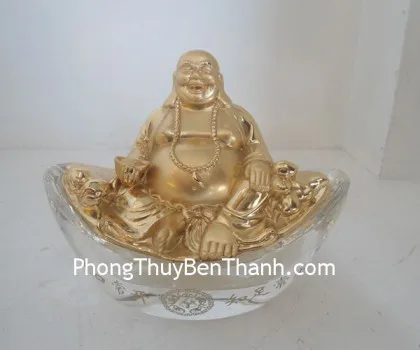 Phật Di Lạc tiếu khẩu thường khai vàng đế thủy tinh Y113