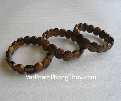 Vòng tay đá mắt mèo hạt dẹp FS996