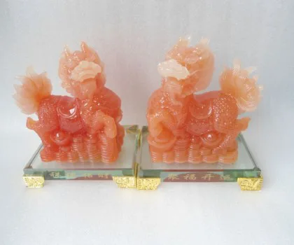 Kỳ lân đỏ, thủy tinh - tụ phúc khai vận, trường thụy chiêu tài H459G