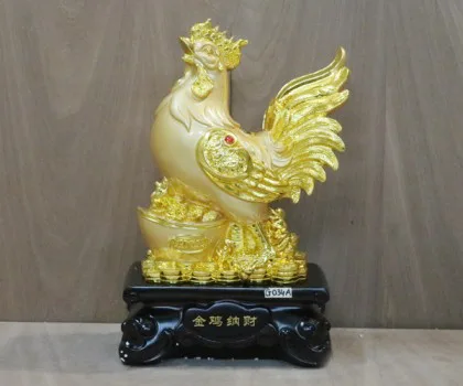 Gà trên kim bảo đồng vàng - Kim kê nạp phước FG034A