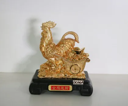 Gà vàng kéo xe ngân bảo vàng - Kim kê tống tài G046A