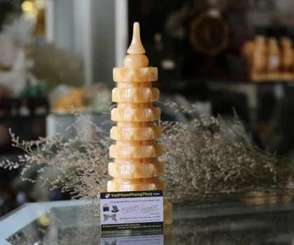 Tháp văn xương đá ngọc trằng 7 tầng DT121