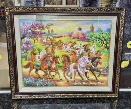Tranh Quần Mã Hưng Thịnh NGUA2620