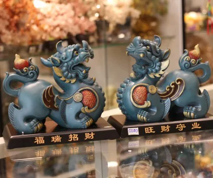 Tỳ hưu kiểu cổ màu ngọc xanh xám - Phước thuỵ chiêu tài/ Vượng tài thủ nghiệp C050A