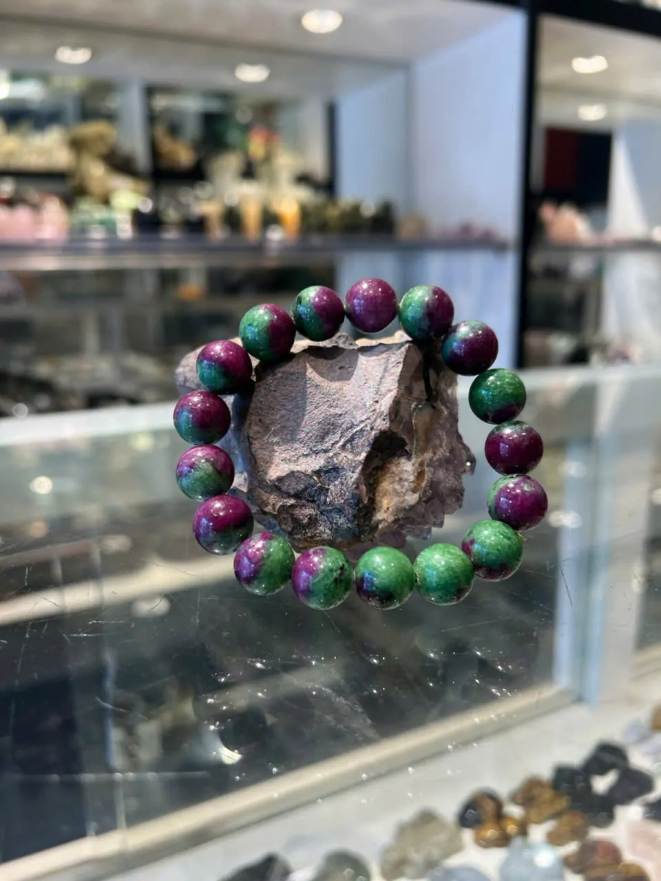 Chuỗi Hồng Lục Bảo Ruby xanh siêu cấp (56.3g-17bi) S6390-S1-23646