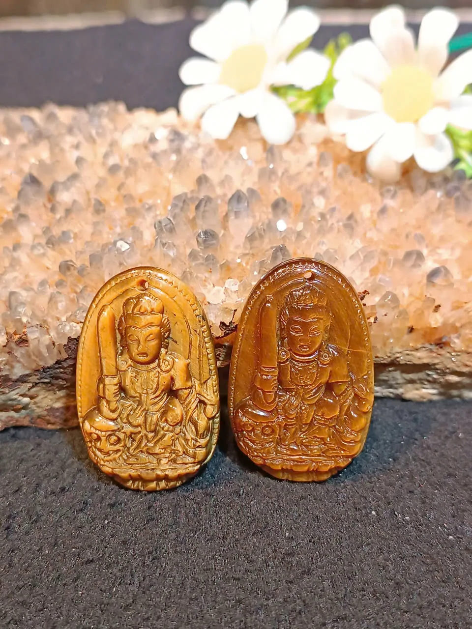 Phật bản mệnh đá mắt mèo trung- Mẹo (Văn Thù Bồ Tát) S6842-3
