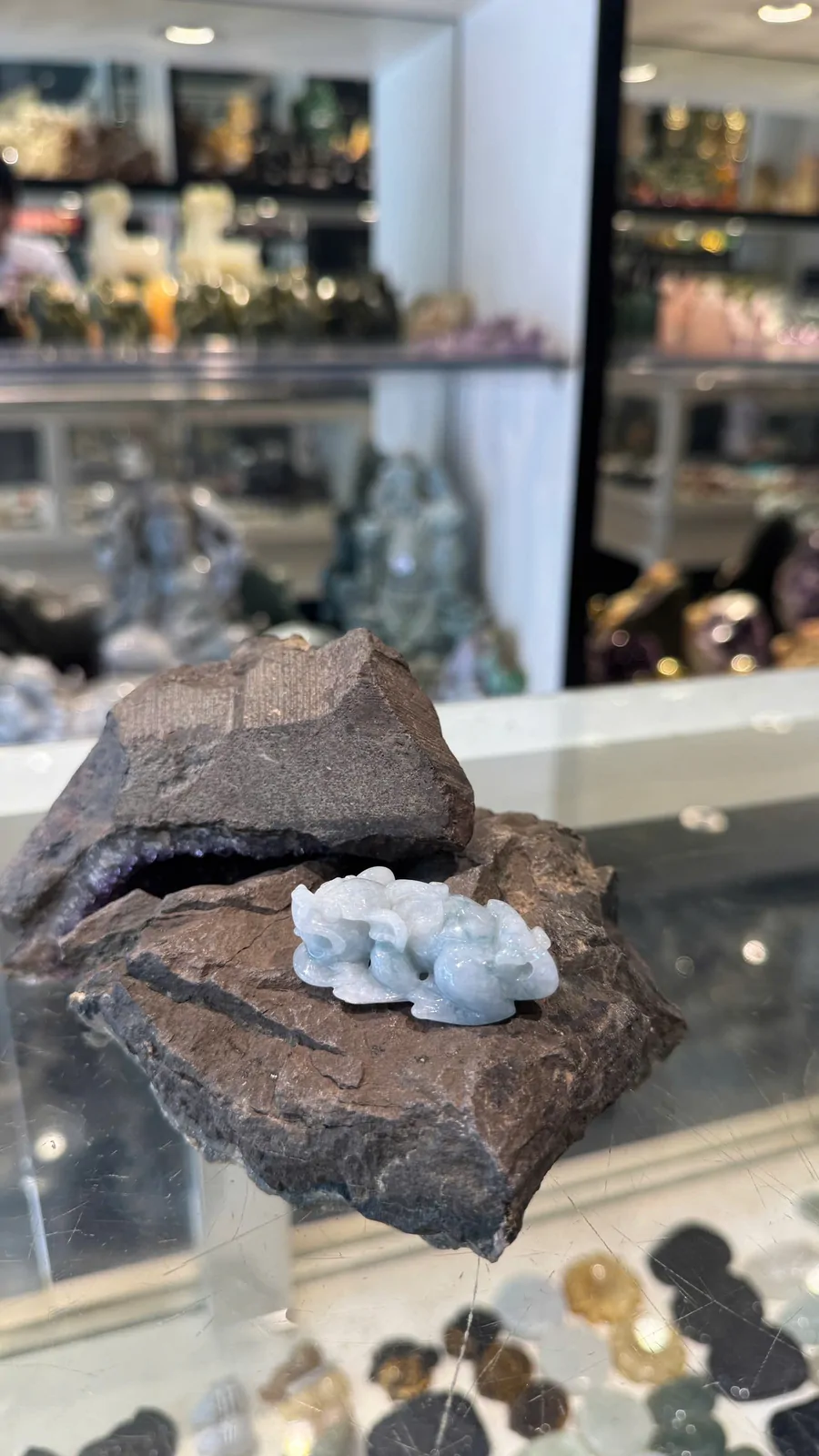Tỳ hưu ngọc phỉ thúy xanh đậm vân mây A+++++ (27.67gr) S6897-S4-6032