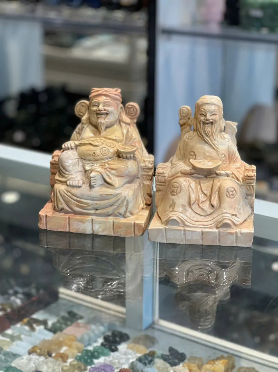 Thần tài thổ địa nhỏ -  đá Marble Pakistan màu cà rốt TDV3-1