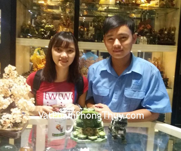 Chị Thảo - khách hàng mua Thiềm thừ lam ngọc chiêu tài lớn GM027, Tỳ hưu lam ngọc GM015