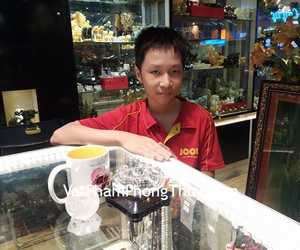 Anh Vân - Khách hàng mua Quả cầu thạch anh trắng GM148 và Đĩa thất tinh thạch anh trắng trung HM138