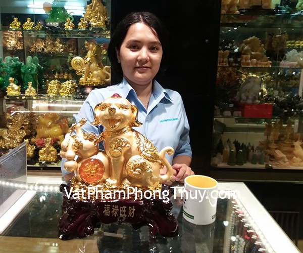 Chị Đào - Khách hàng mua Tượng Chó vàng đạp hồ lô C016A